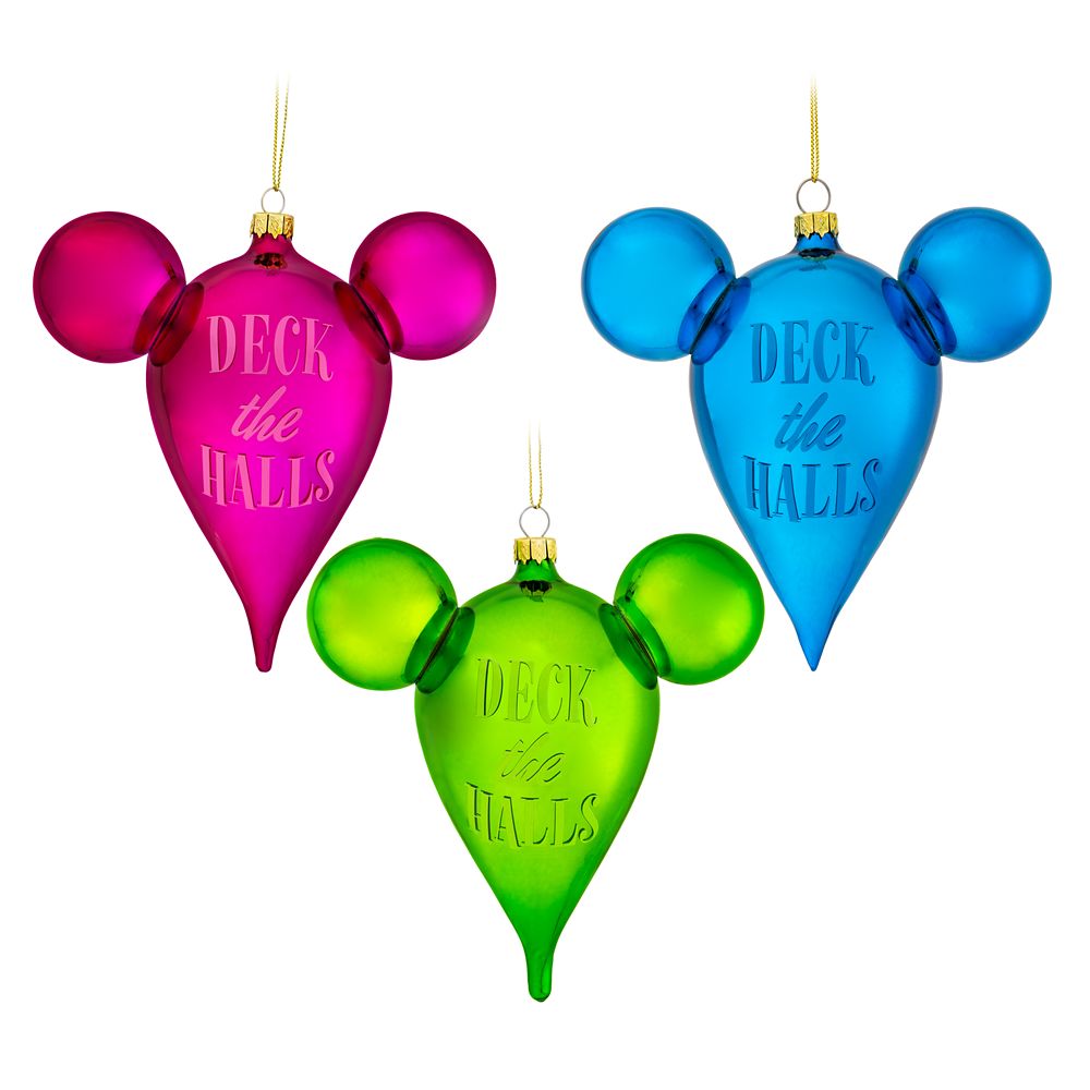 Mickey Mouse Icon Glass Drop Ornament