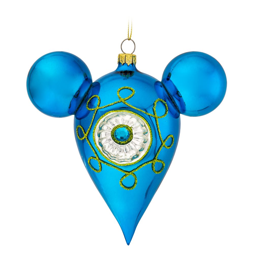 Mickey Mouse Icon Glass Drop Ornament