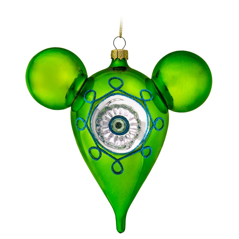 Mickey Mouse Icon Glass Drop Ornament