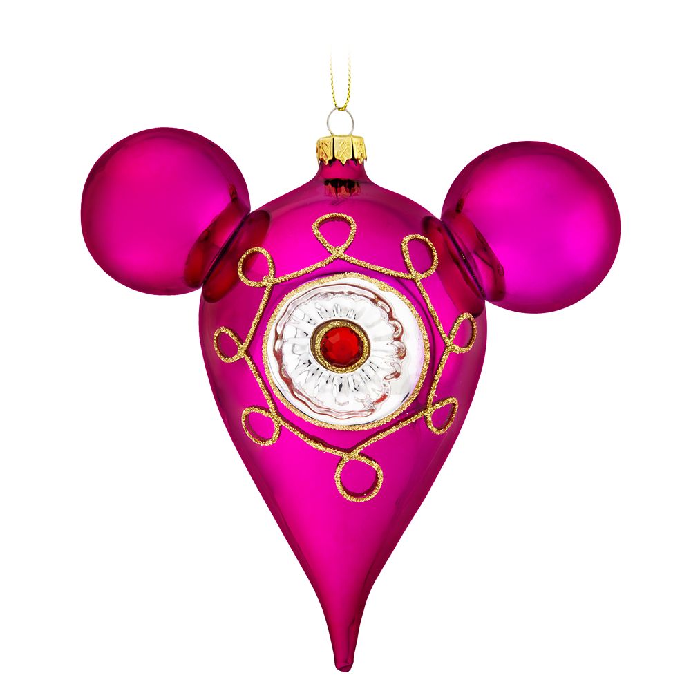 Mickey Mouse Icon Glass Drop Ornament