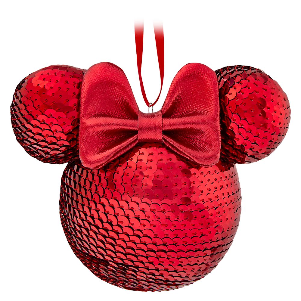 Minnie Mouse Icon Sequined Ornament – Red