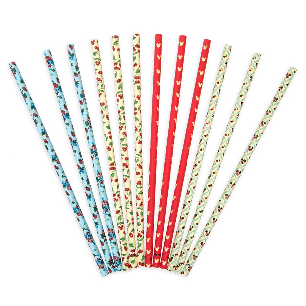 Mickey and Minnie Mouse Retro Paper Straw Set