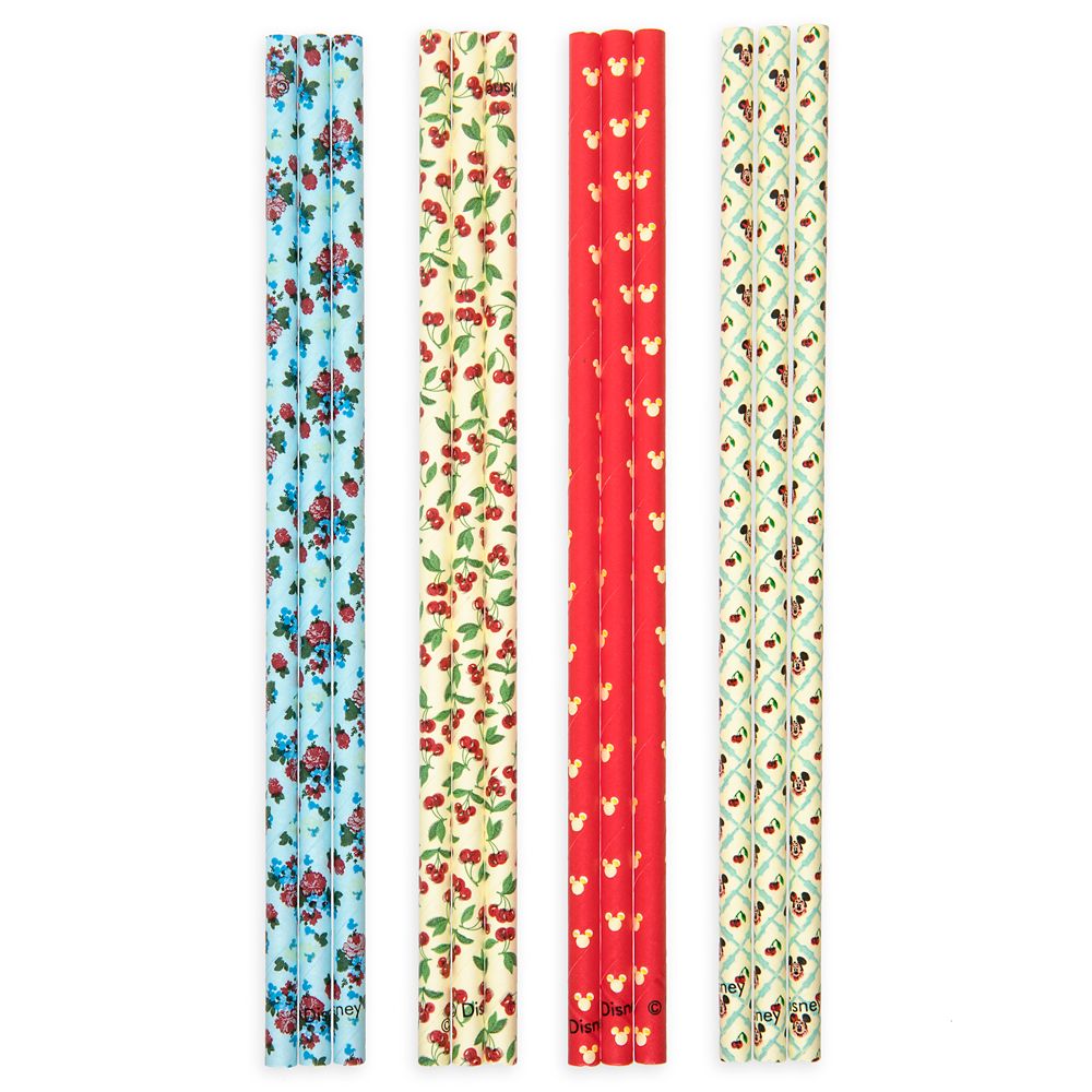 Mickey and Minnie Mouse Retro Paper Straw Set