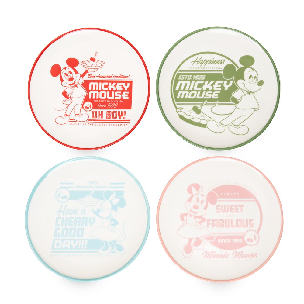 Mickey and Minnie Mouse Retro Cake Plate Set