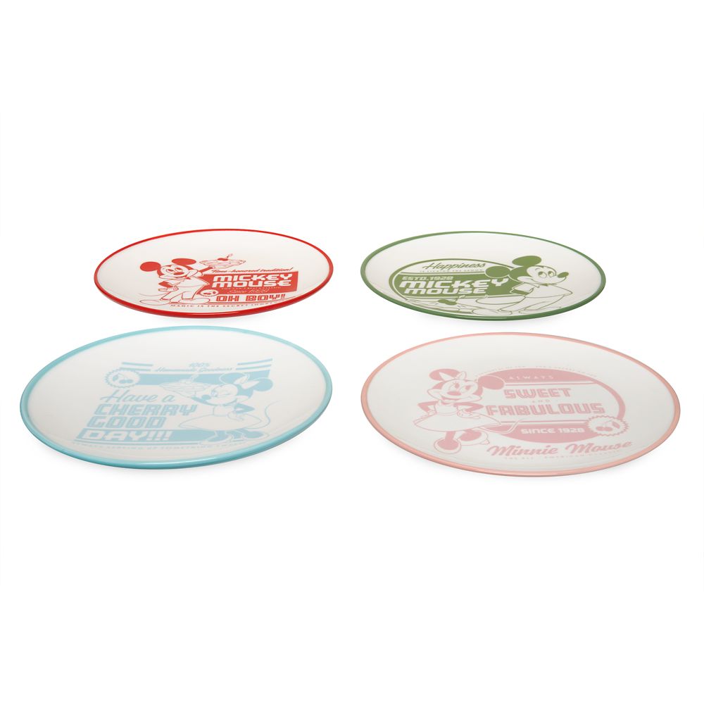 Mickey and Minnie Mouse Retro Cake Plate Set