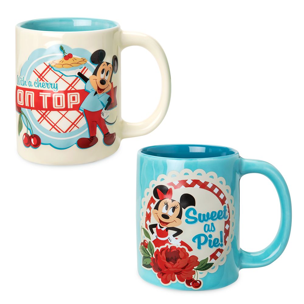 Mickey and Minnie Mouse Retro Mug Set