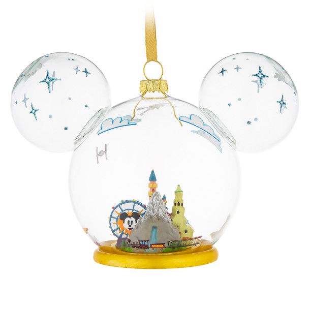 Mickey Mouse Icon Disneyland Glass Ornament