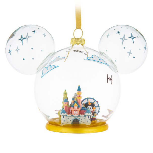 Mickey Mouse Icon Disneyland Glass Ornament