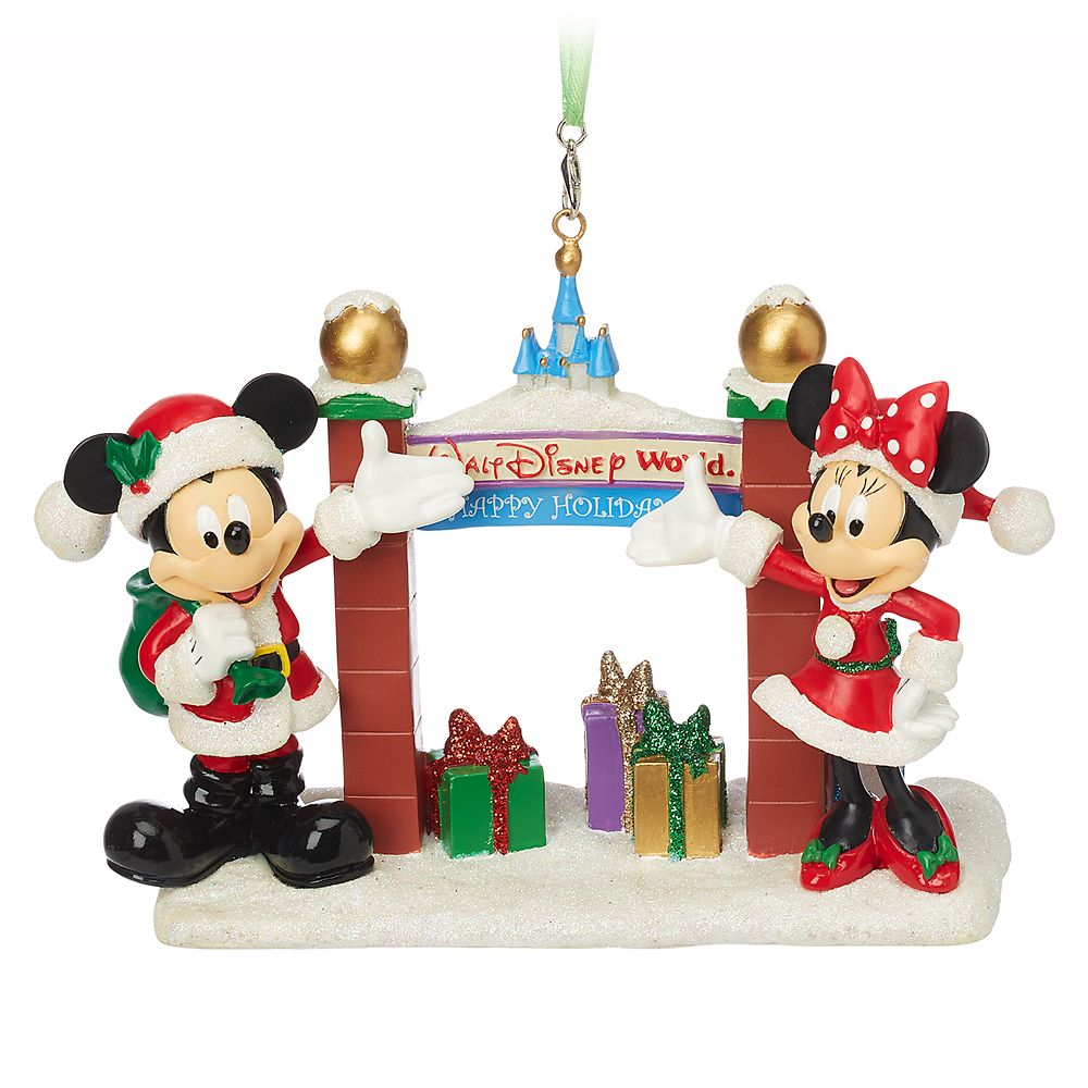 Santa Mickey and Minnie Mouse Figural Ornament – Walt Disney World