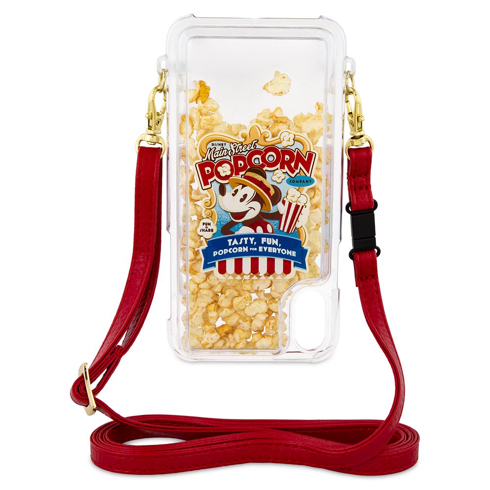 Mickey Mouse Popcorn iPhone XS Case with Crossbody Strap