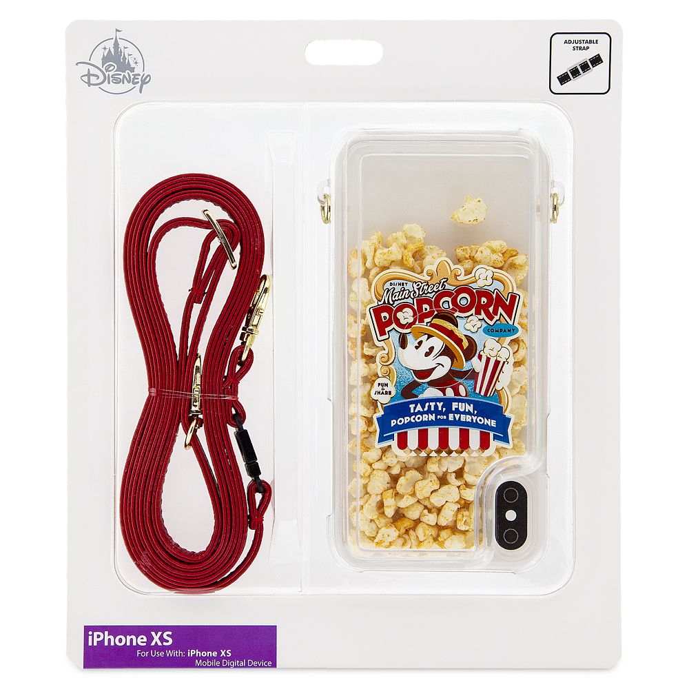 Mickey Mouse Popcorn iPhone XS Case with Crossbody Strap