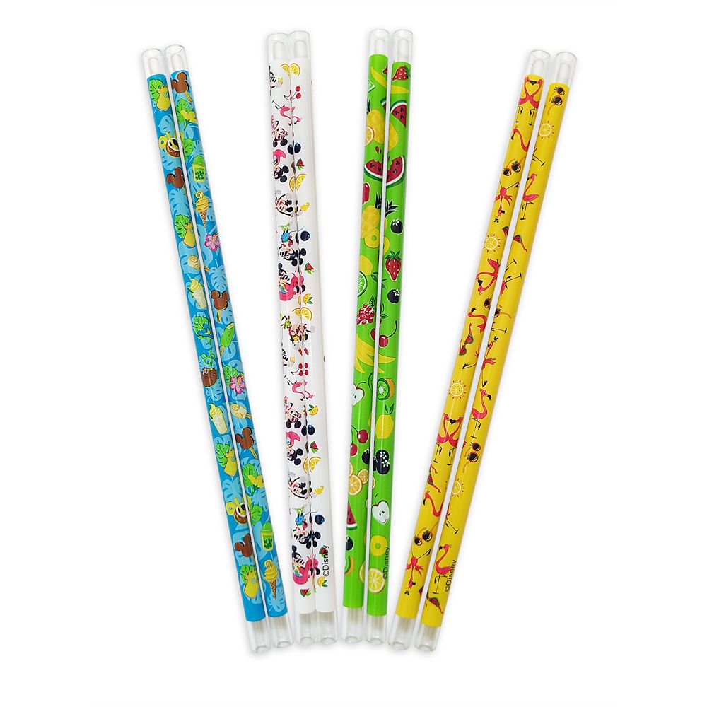 Mickey and Minnie Mouse Plastic Straw Set