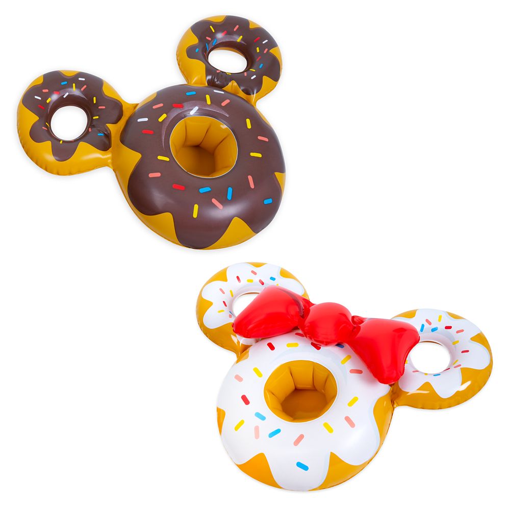 Mickey and Minnie Mouse Donut Floating Drink Holder Set