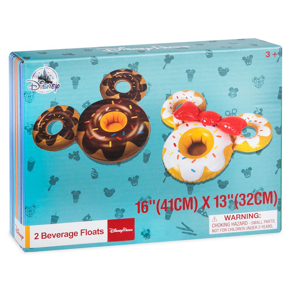 Mickey and Minnie Mouse Donut Floating Drink Holder Set