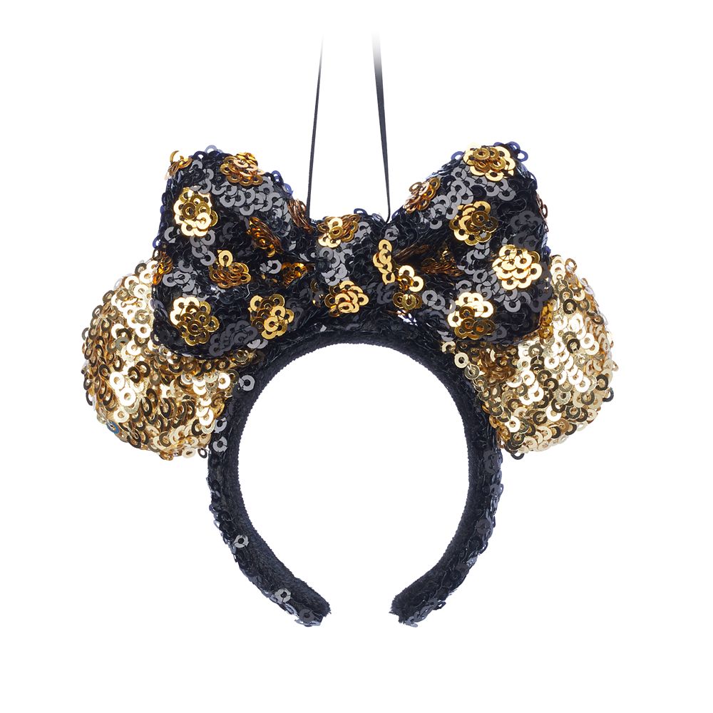 Minnie Mouse Gold and Black Sequin Ear Headband Ornament