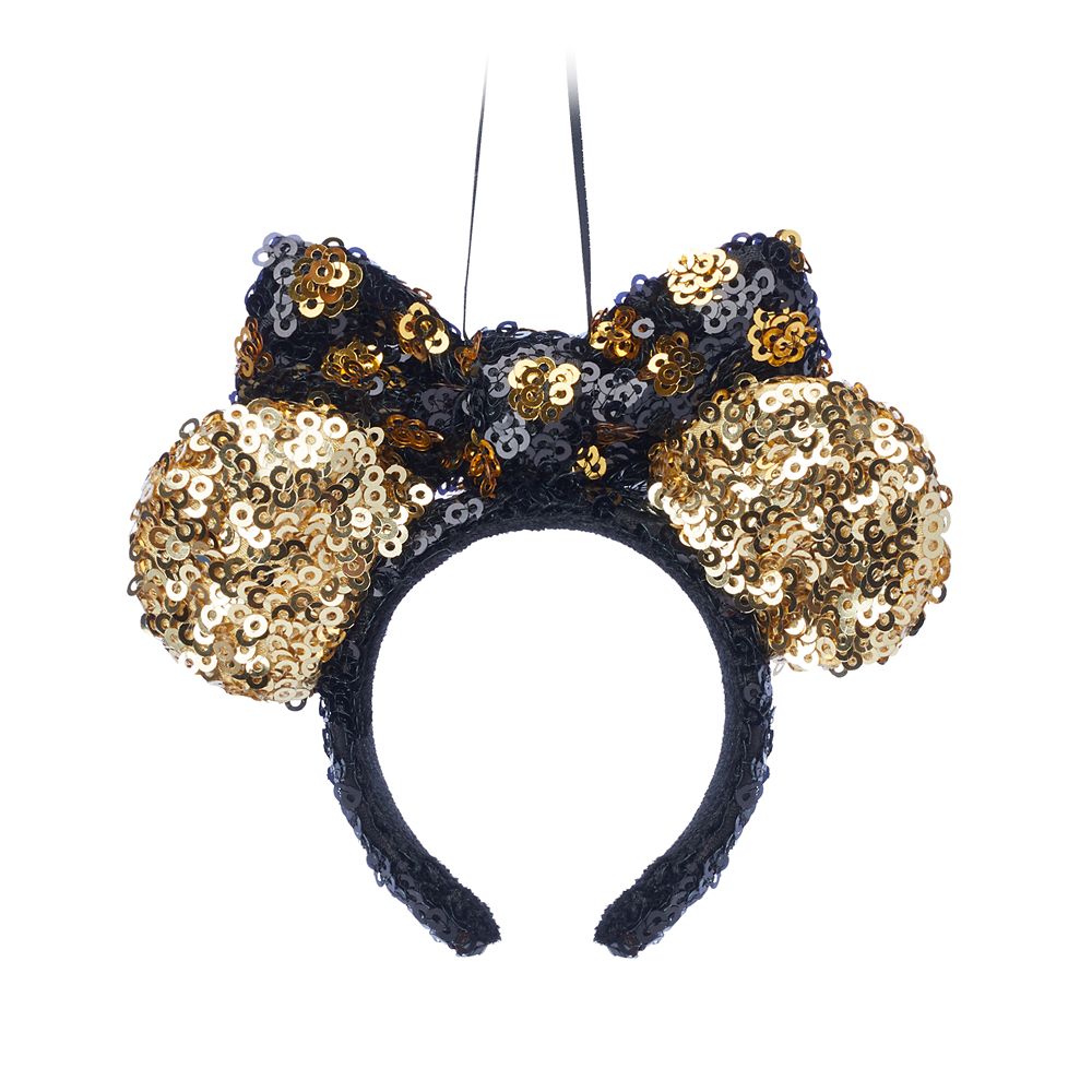 Minnie Mouse Gold and Black Sequin Ear Headband Ornament