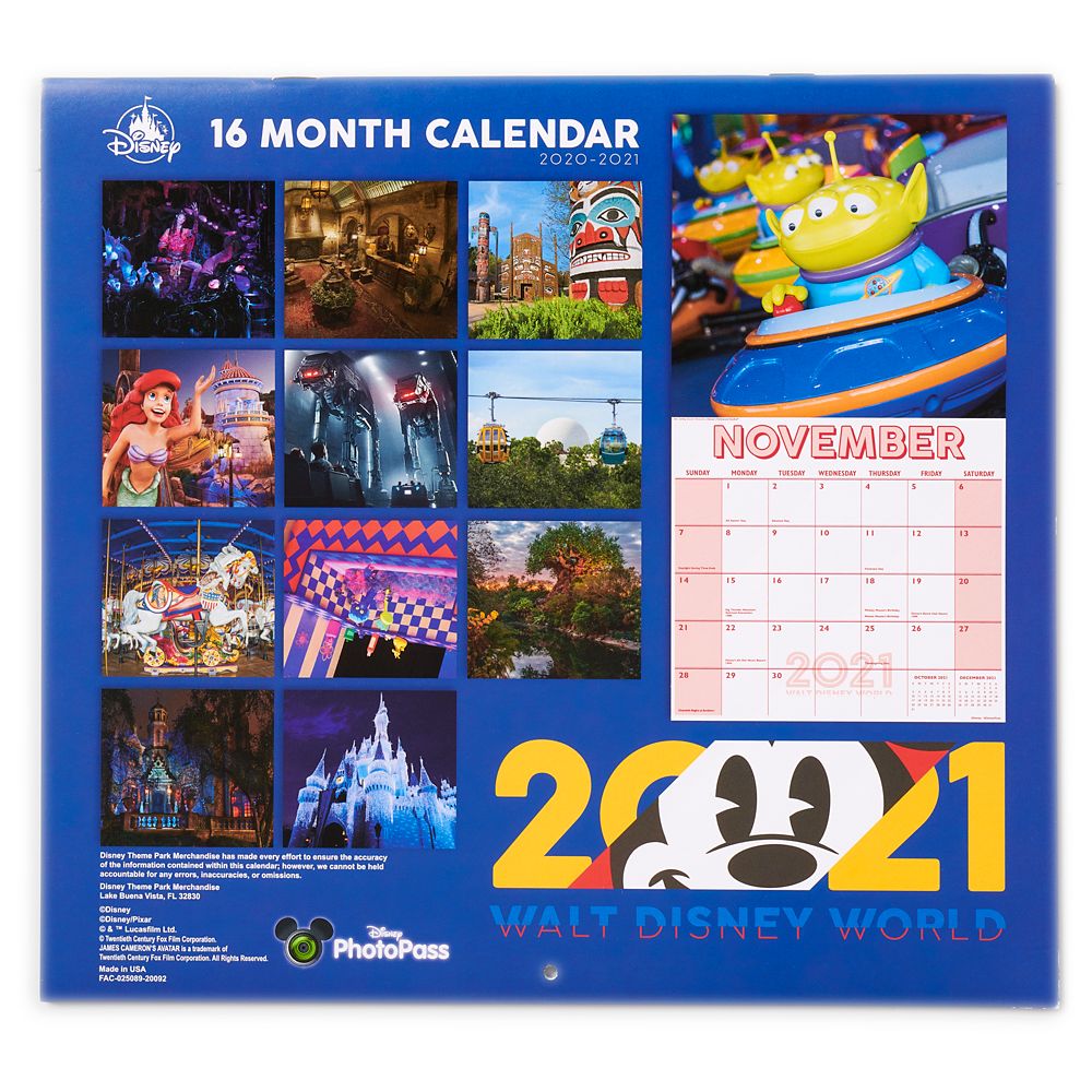 Walt Disney World Parks 16 Month 21 Calendar New Disneyana Chsalon Contemporary 1968 Now