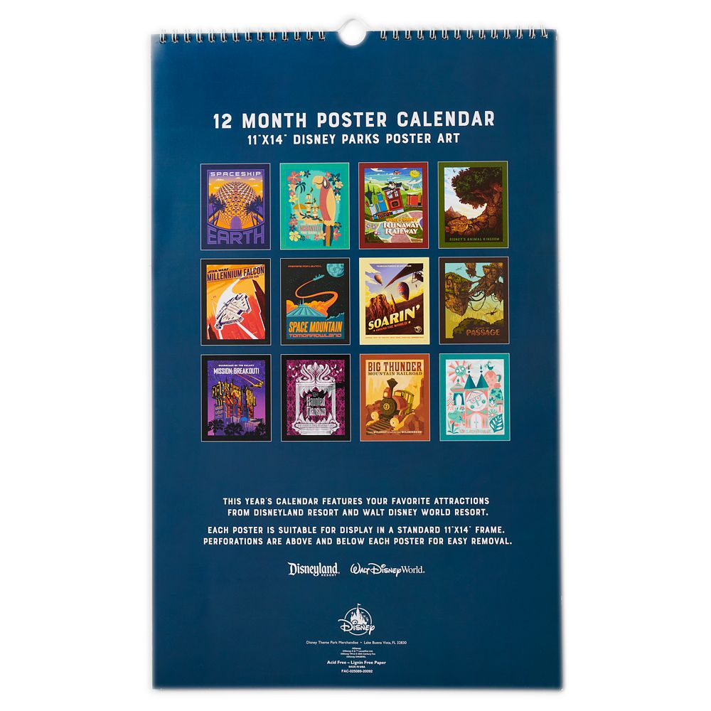 Disney Parks Poster Calendar 2021 is available online for purchase