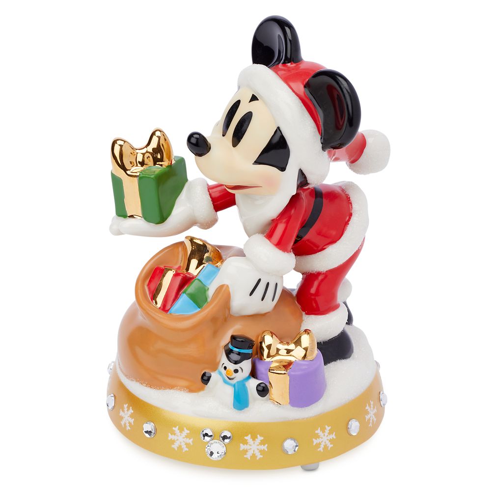 Santa Mickey Mouse Musical Figurine