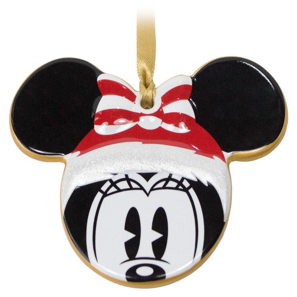 Santa Minnie Mouse Icon Ceramic Ornament