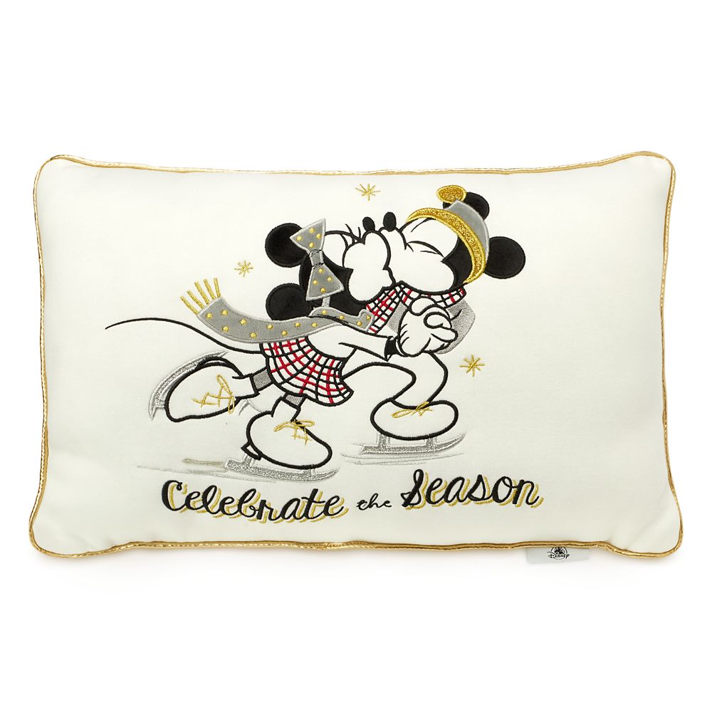 Mickey and Minnie Mouse Holiday Throw Pillow