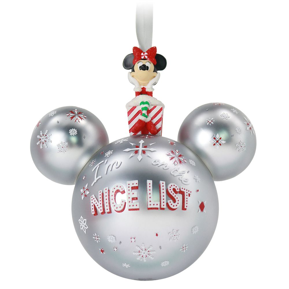 Minnie Mouse Icon Ball Ornament with Figurine