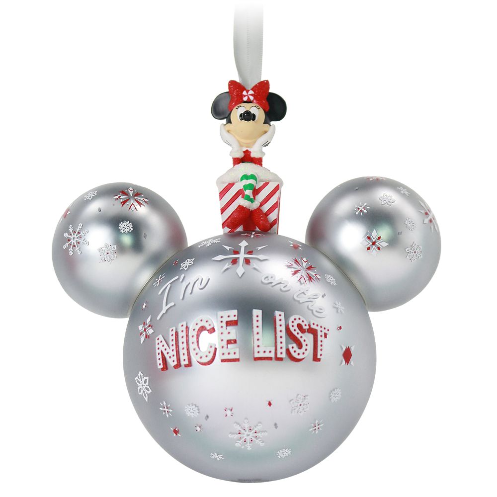 Minnie Mouse Icon Ball Ornament with Figurine available online for