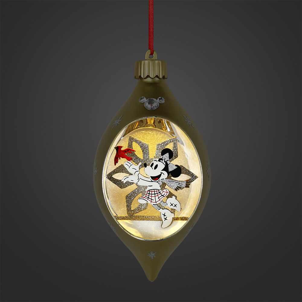 Minnie Mouse Light-Up Glass Drop Ornament