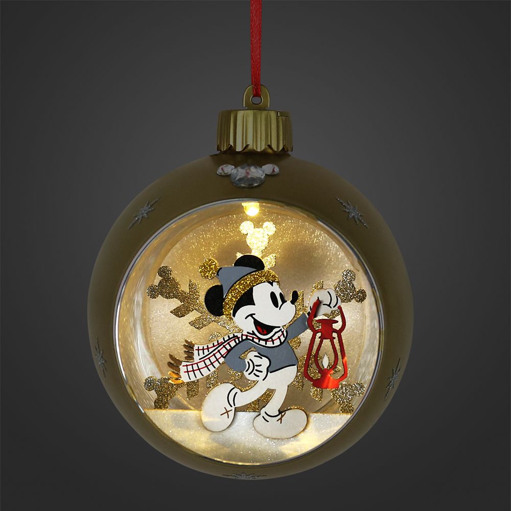 Mickey Mouse Light-Up Glass Ball Ornament