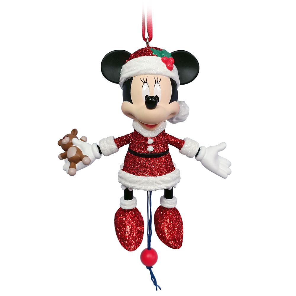 Santa Minnie Mouse Articulated Figural Ornament