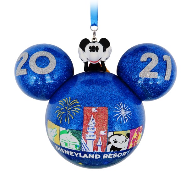 Mickey Mouse Icon Glass Ball Ornament – Disneyland 2021