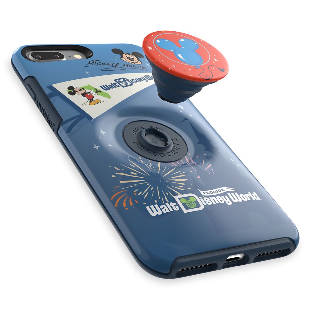 Mickey Mouse iPhone 8+/7+ Case by Otterbox with PopSockets PopGrip – Walt Disney World