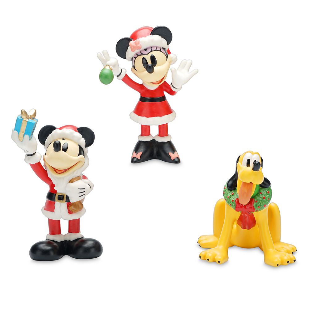 Santa Mickey Mouse and Friends Porcelain Figurine Set