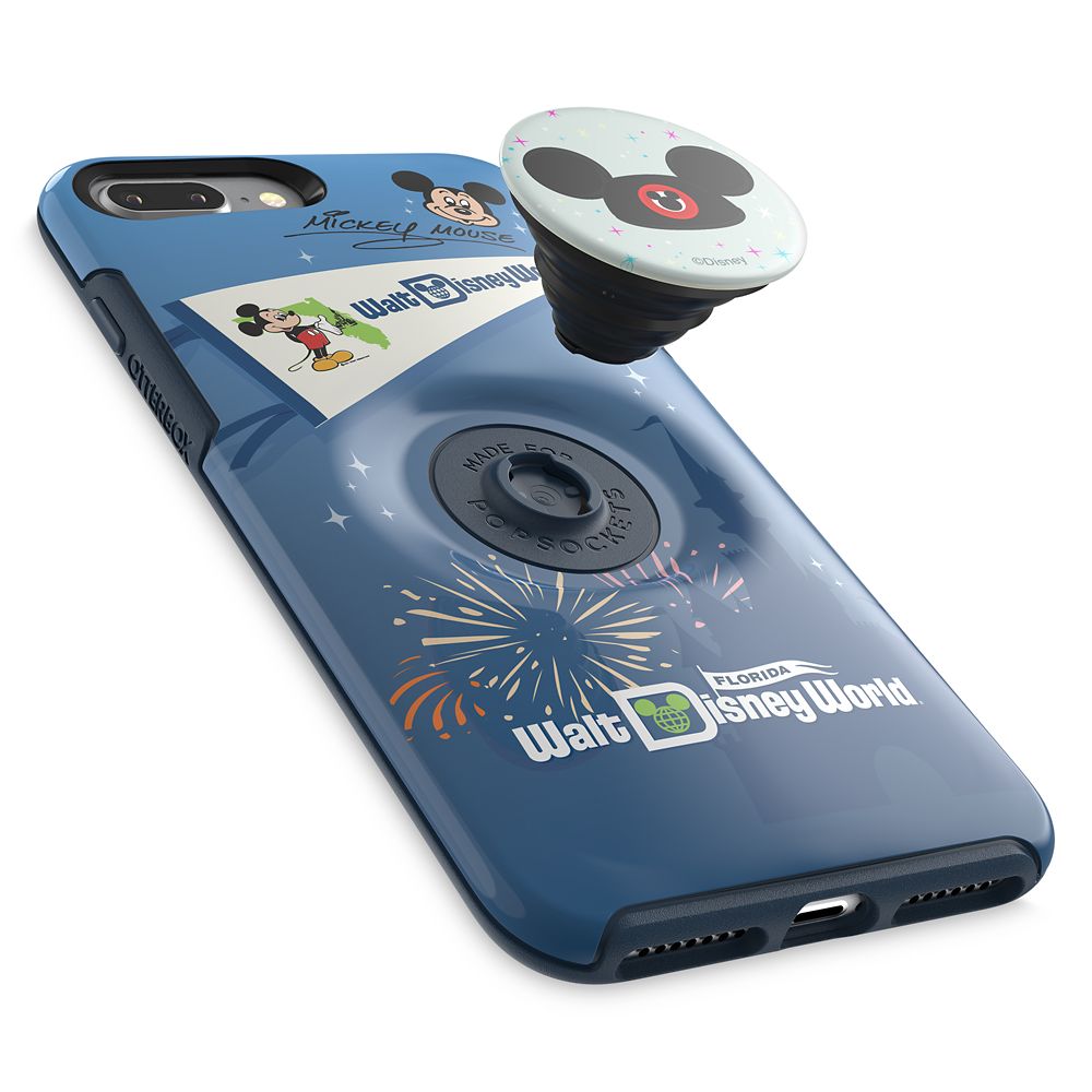 Mickey Mouse iPhone 8 Plus Case by Otterbox with Ear Hat PopSockets PopGrip – Walt Disney World