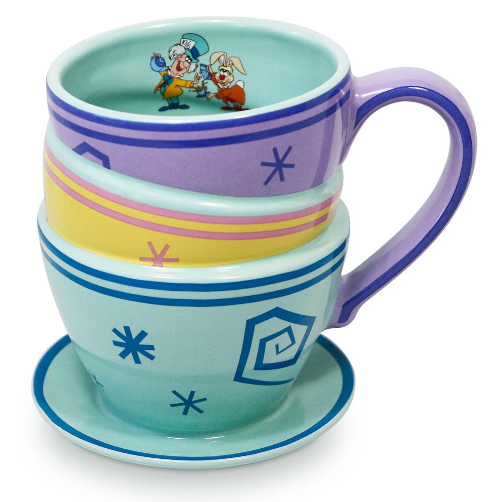 Alice in Wonderland & Cheshire Cat Pair Mug Cup Disney Store Japan Box –