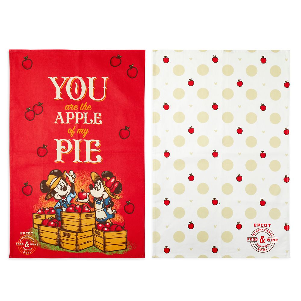 Mickey and Minnie Mouse Kitchen Towel Set – Epcot International Food & Wine Festival 2021