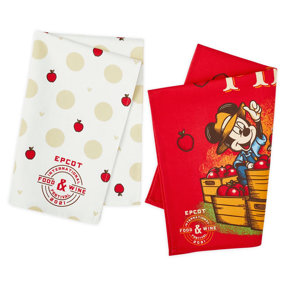 Mickey and Minnie Mouse Kitchen Towel Set – Epcot International Food & Wine Festival 2021