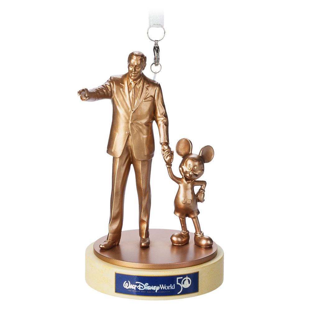 Walt Disney and Mickey Mouse ''Partners'' Figural Ornament – Walt Disney World 50th Anniversary