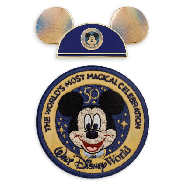 Mickey Mouse Pin and Patch Set – Walt Disney World 50th Anniversary