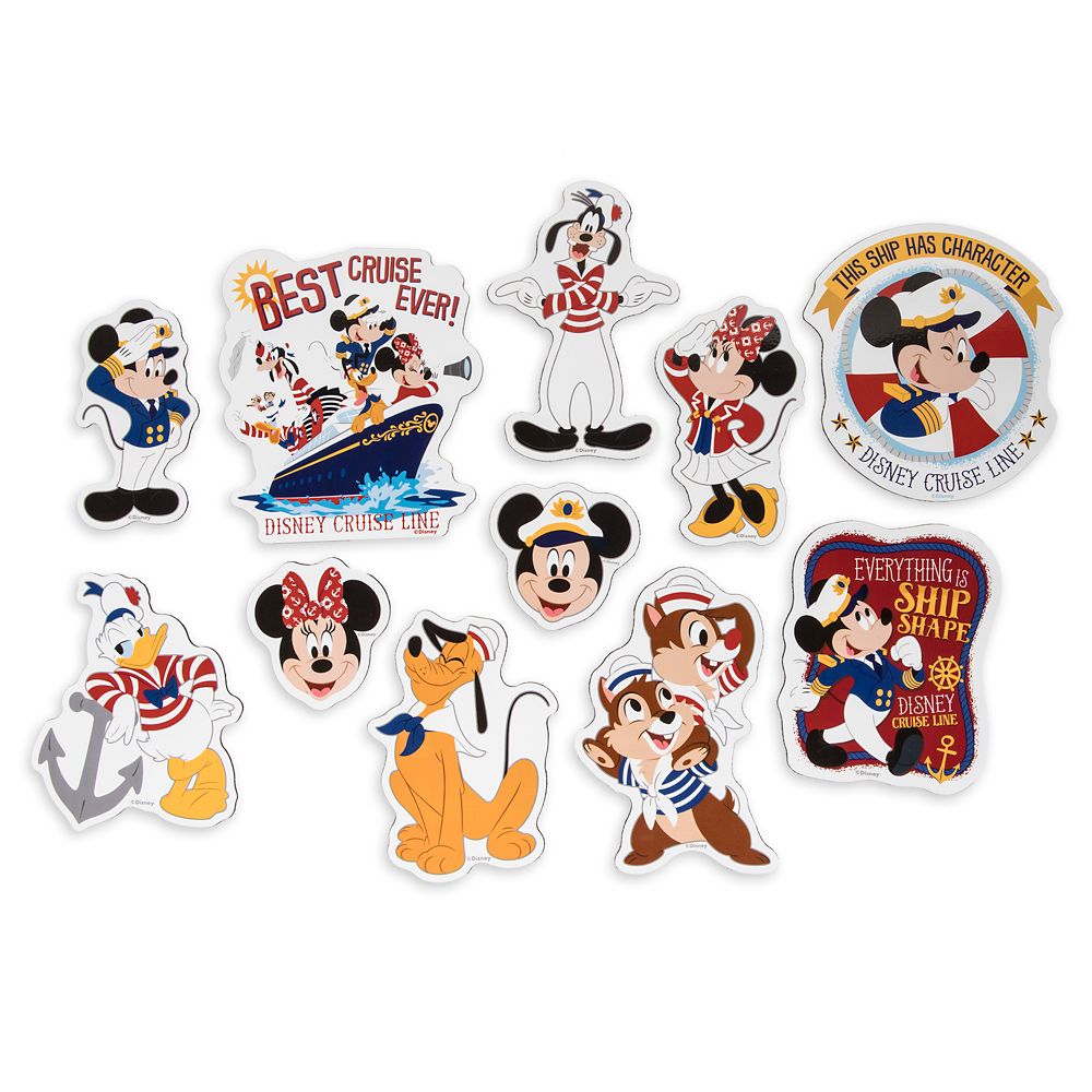 Captain Mickey Mouse And Crew Stateroom Door Magnet Set Disney