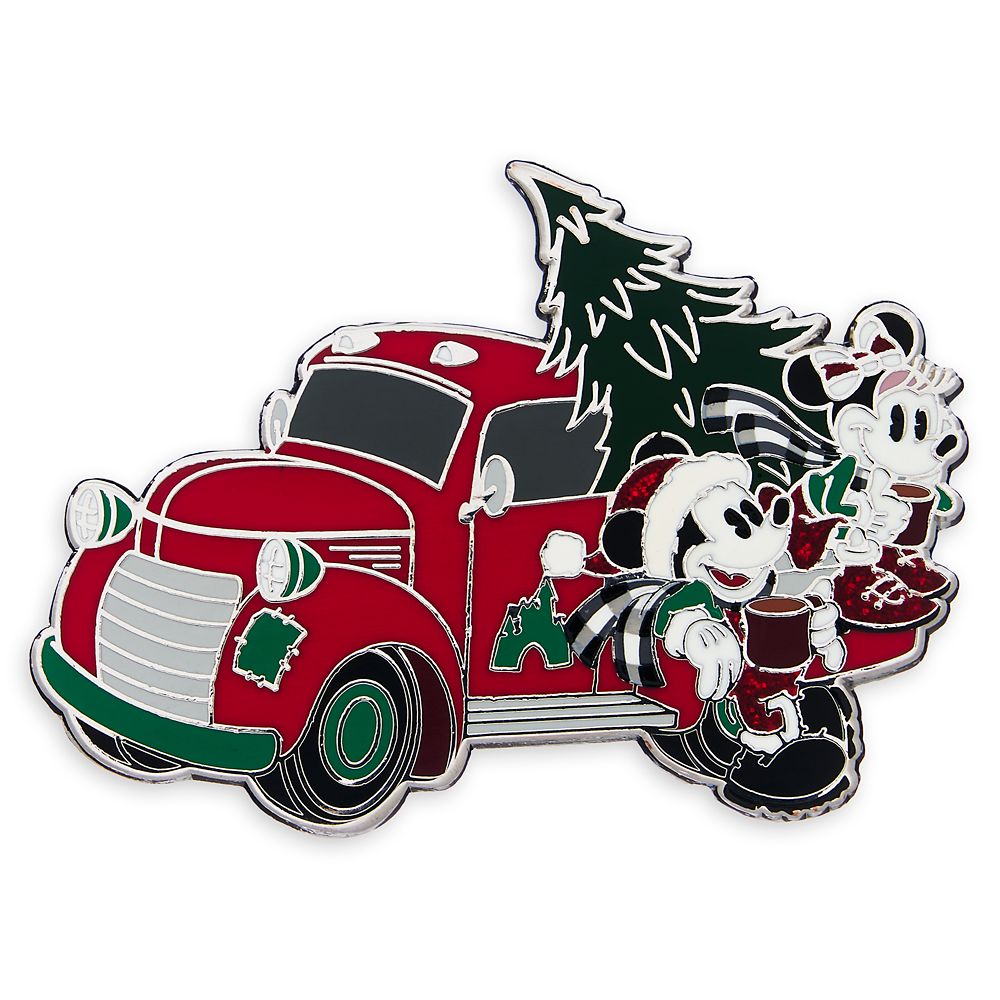 Mickey and Minnie Mouse Holiday Truck Pin