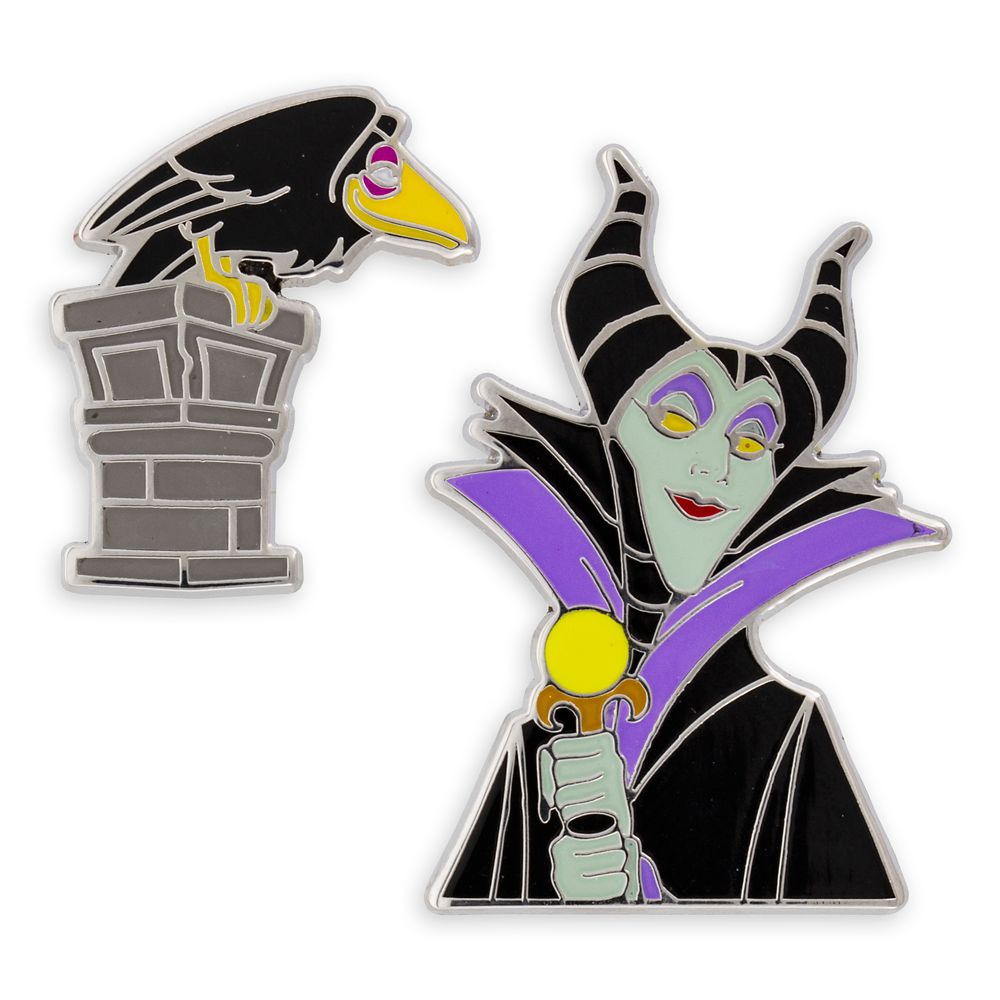 Maleficent and Raven Pin Set – Sleeping Beauty – Disney Villains