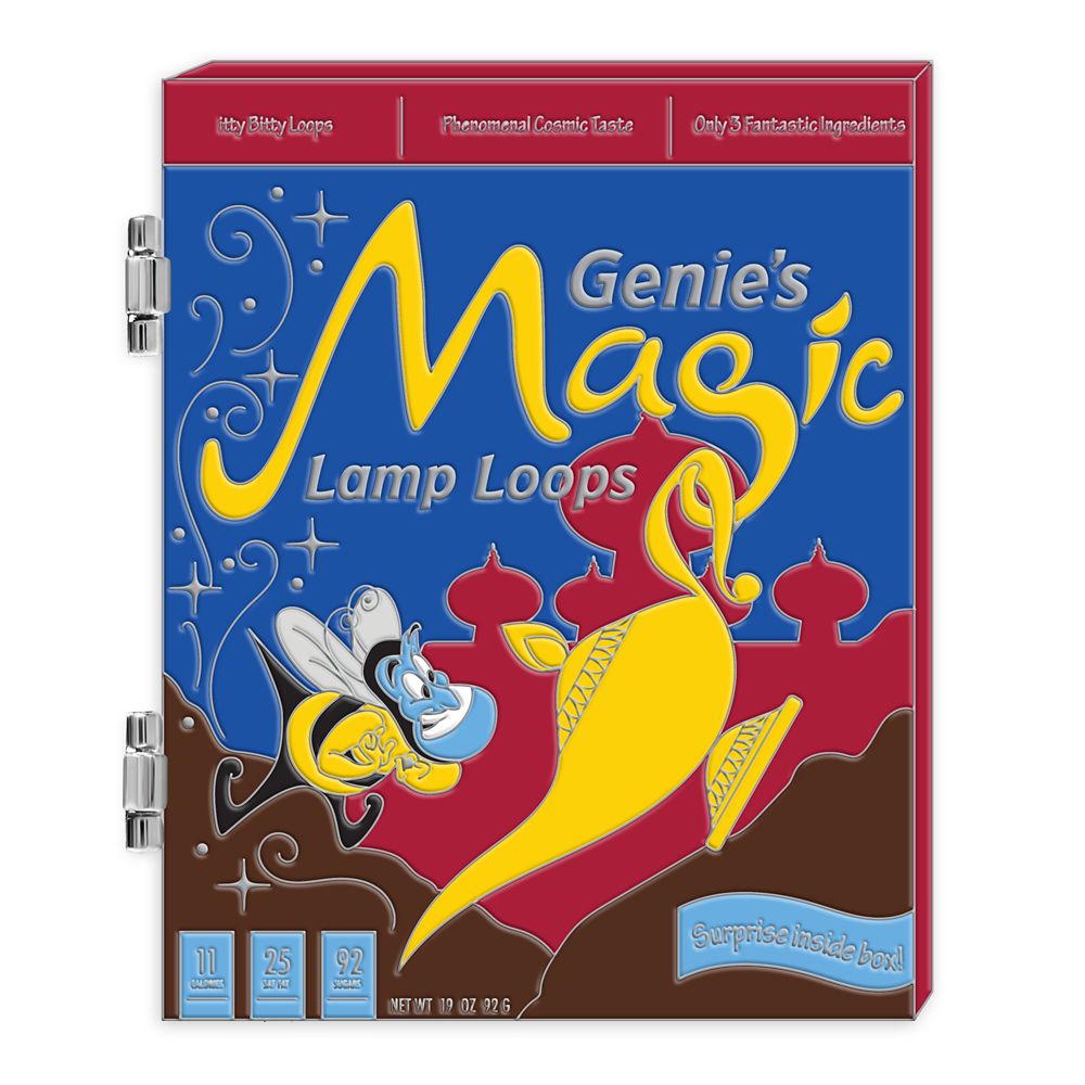 Genie Cereal Box Pin – Aladdin – Pin of the Month – Limited Edition available online for purchase