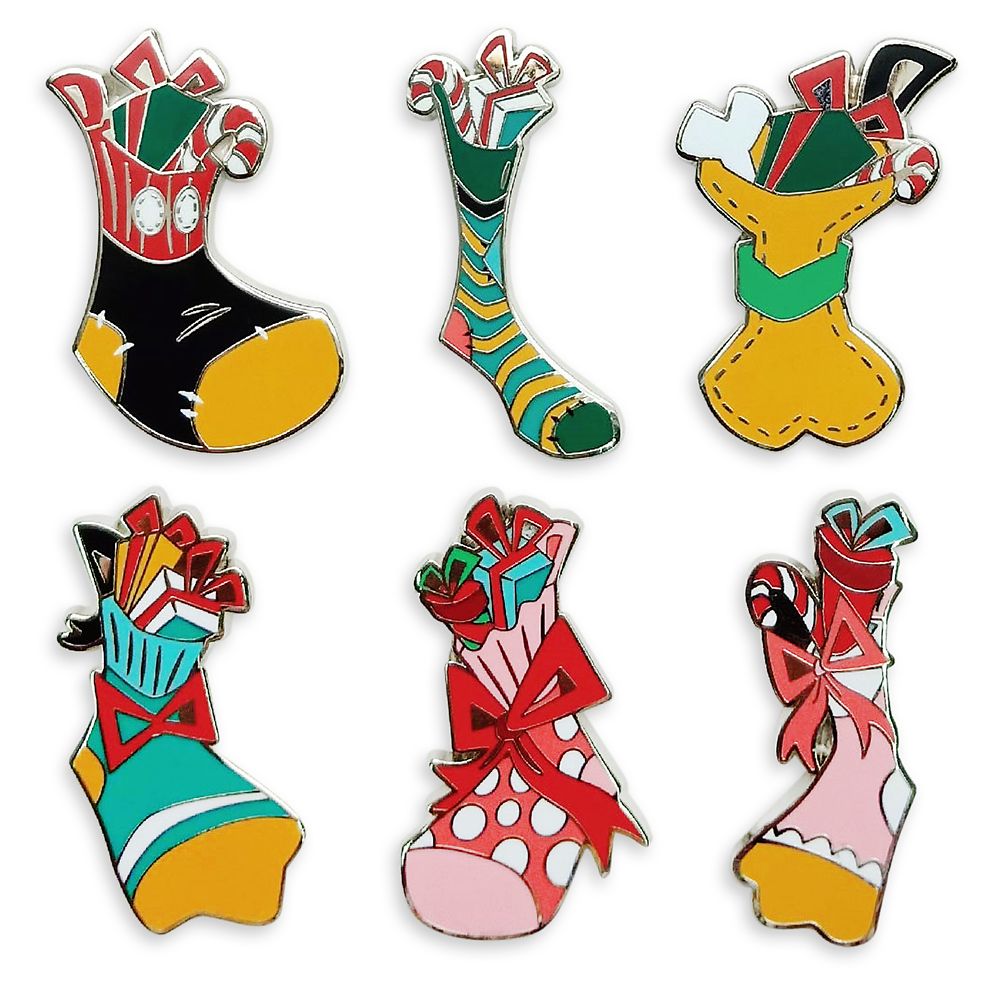 Mickey Mouse and Friends Holiday Stocking Pin Set