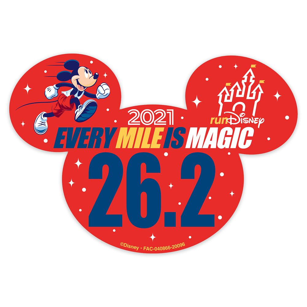 Mickey Mouse runDisney Merchandise 2021 Magnet  26.2