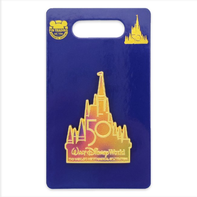NEW Walt Disney World Parks 50th Anniversary Cinderella Castle Logo Trading Pin 