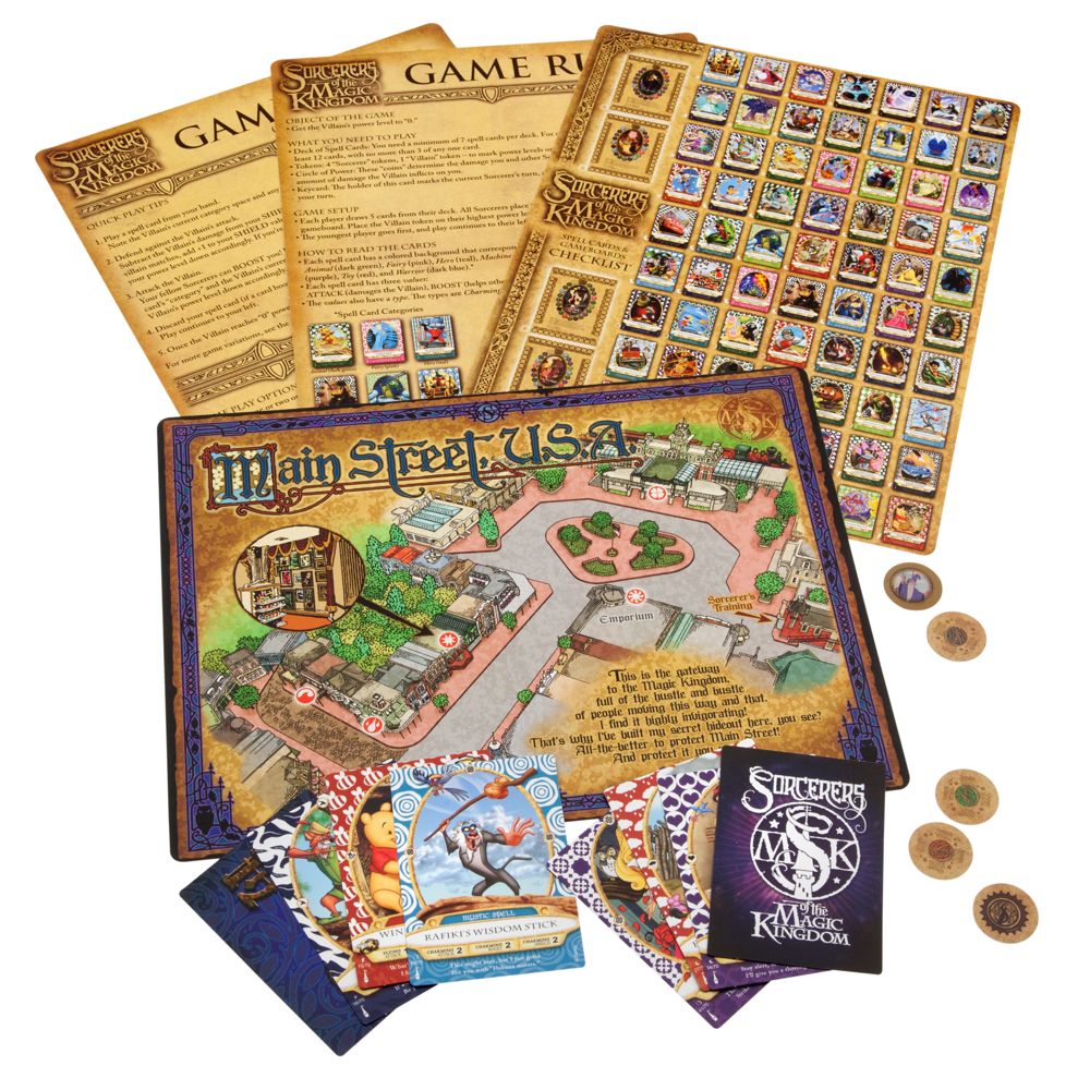 Sorcerers of the Magic Kingdom Trading Card Home Game and Gameboard
