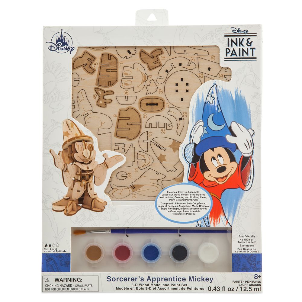 Sorcerer Mickey Mouse 3D Wood Model and Paint Set – Disney Ink & Paint