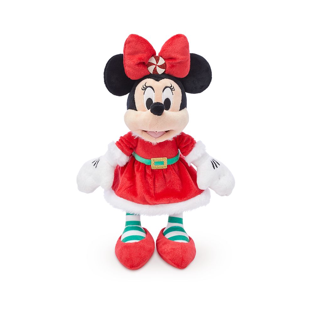 Santa Minnie Mouse Plush – Medium 11''