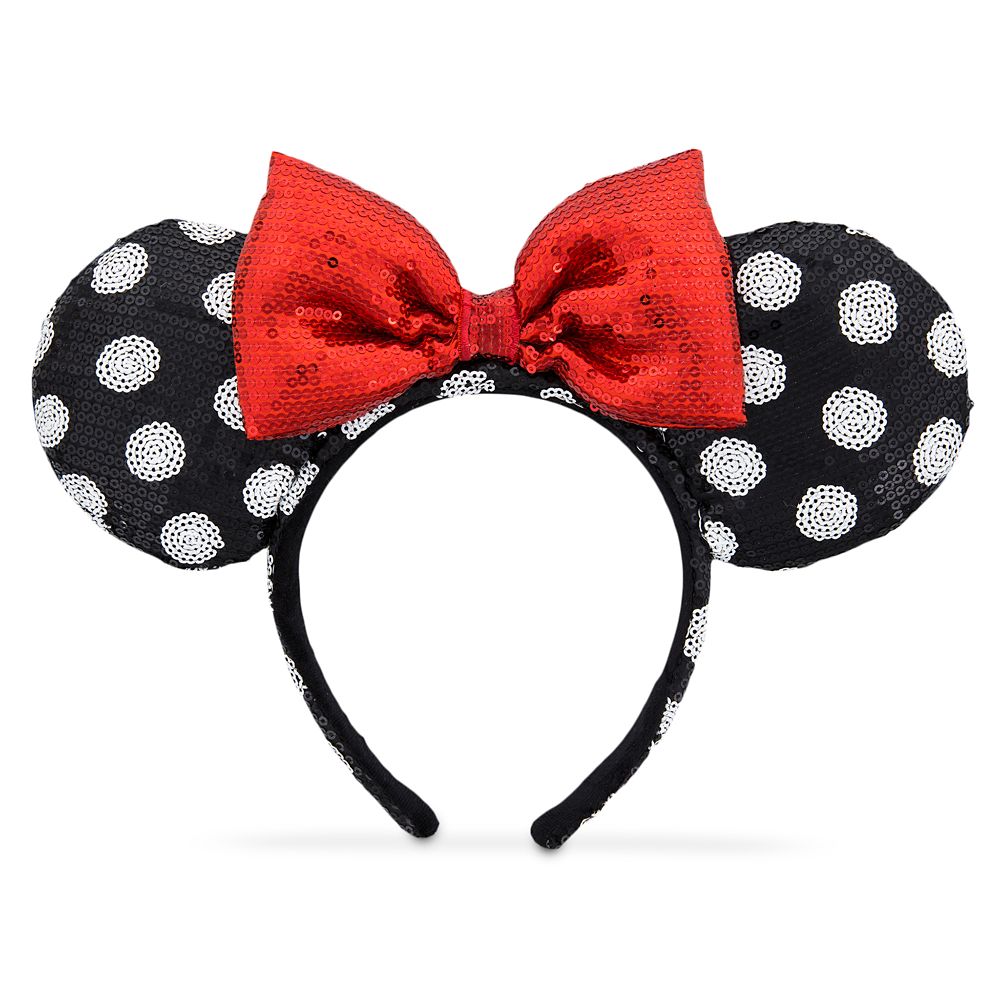 Minnie Mouse Ear Headband Black And White